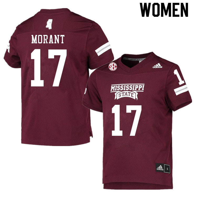 Women #17 Jordan Morant Mississippi State Bulldogs College Football Jerseys Sale-Maroon